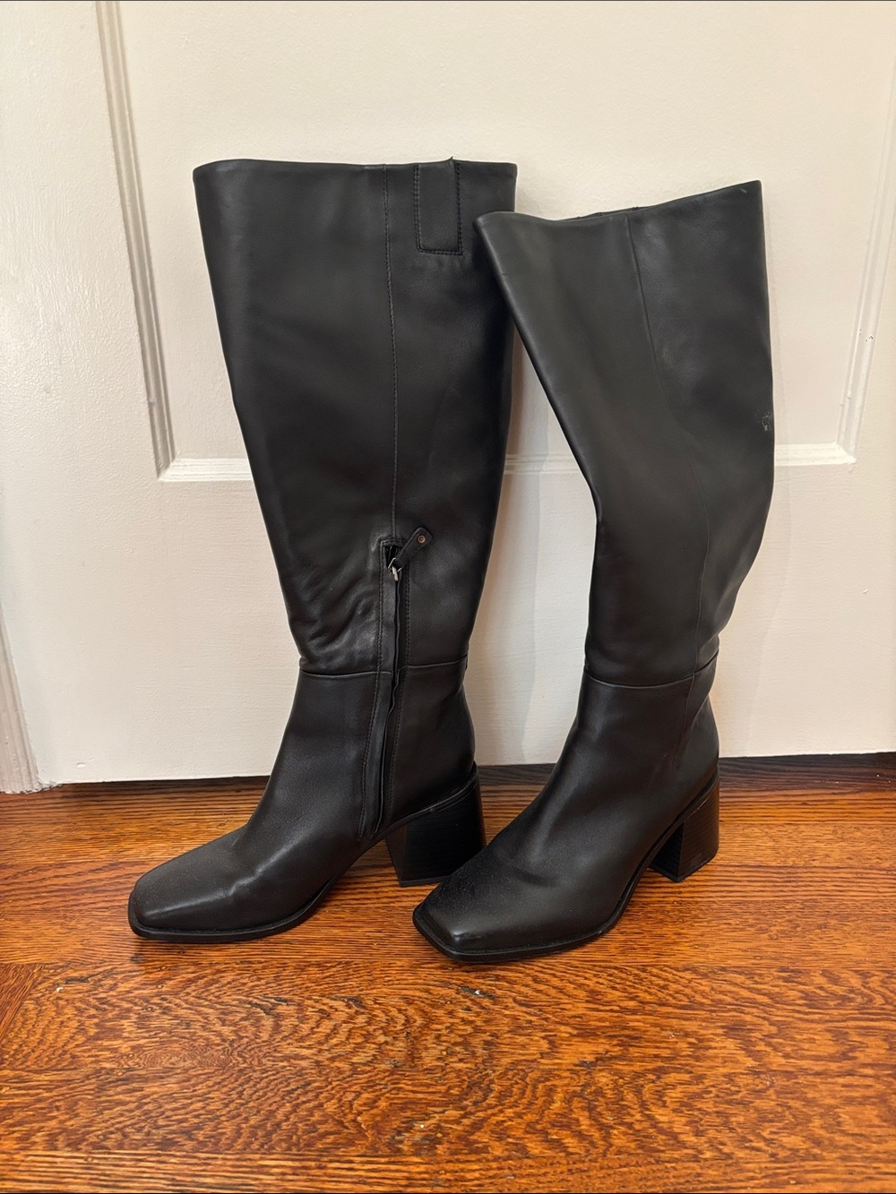 Sam Edelman wide calf Black Knee-High Block Heel Boots